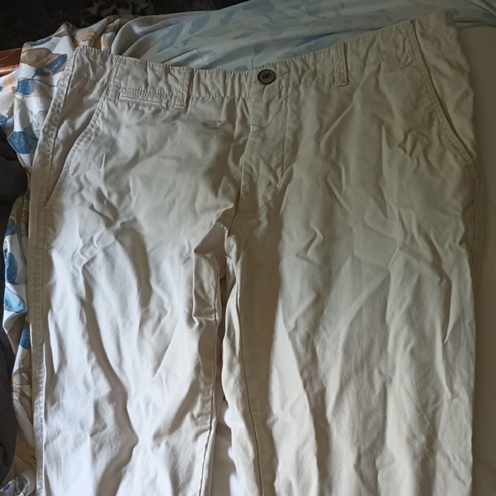 JCPenney Cream Chinos Cotton Blend Straight-Leg
